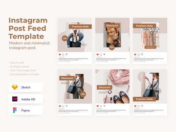 Fashion sale discount instagram post template