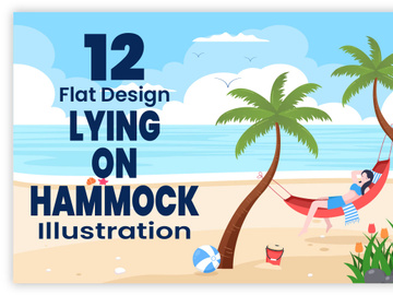 12 People Lying on Hammock Illustration