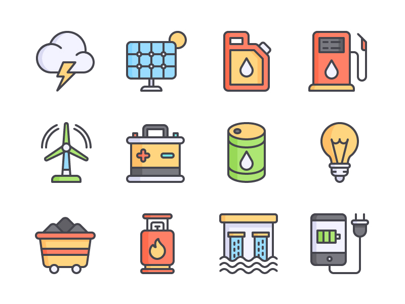 能源图标集(Energy Icon Set)插图