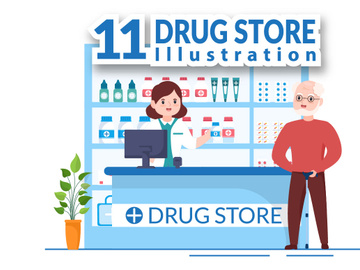 11 Drug Store Illustration