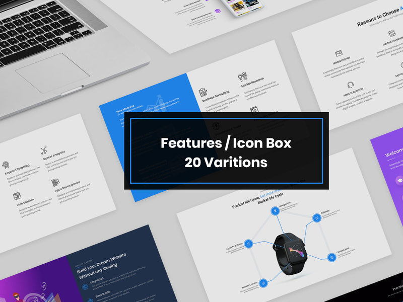 20 Features / IconBox Design Web-UI Kit by 3djagan ~ EpicPxls