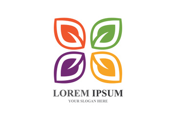 Eco leaf green tree logo template