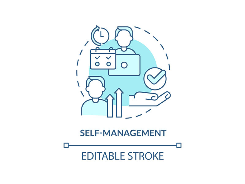 Self management Turquoise Concept Icon By Bsd Studio EpicPxls