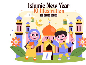 10 Happy Islamic New Year Illustration