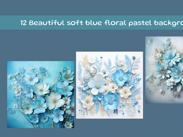 Beautiful soft blue floral pastel background