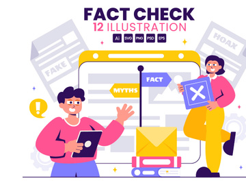 12 Myths vs Facts Check News Illustration