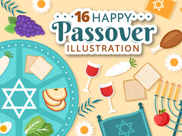 16 Happy Passover Jewish Holiday Illustration