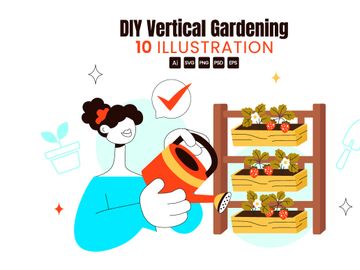 10 DIY Vertical Gardening Illustration